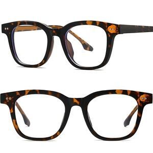 Tortoise & Clear Square Sunglasses Classic Dapper Y2K For Unisex Stylish Trendy
